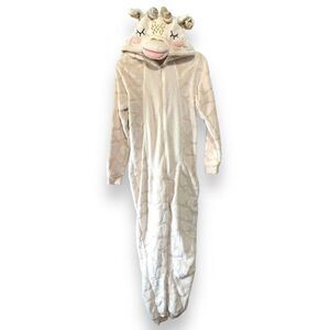 Secret Treasures Women's Faux Fur Giraffe Union Suit Sleepwear Cream Medium